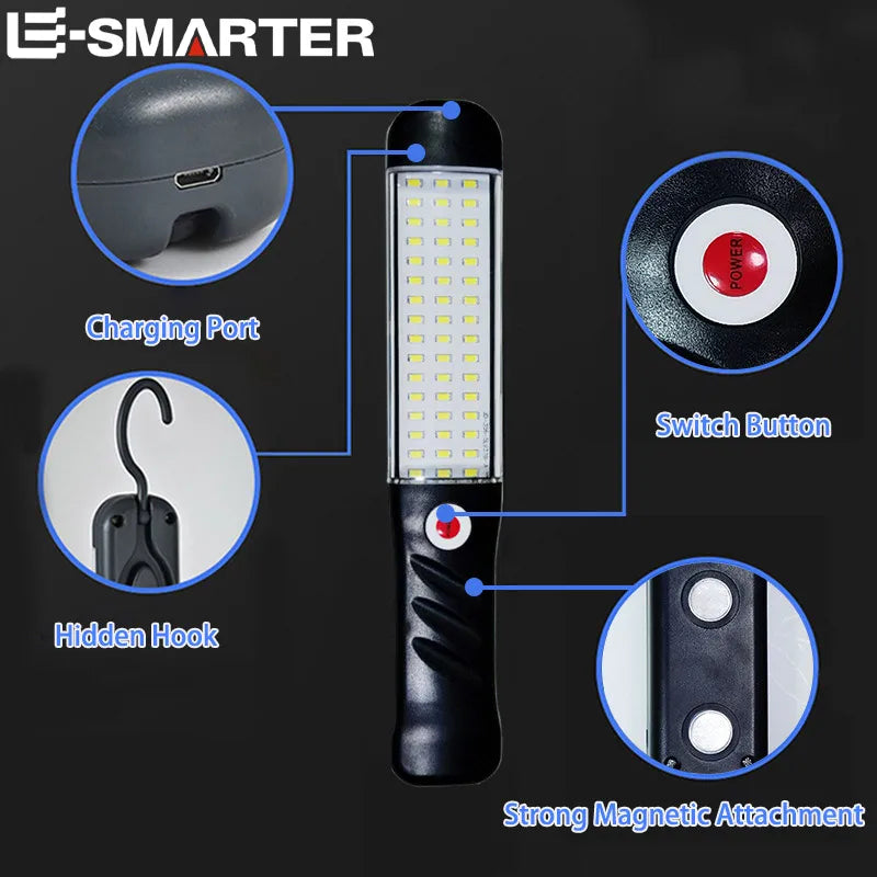 Rechargeable LED Portable Spotlight – 3 Modes, Magnetic Base