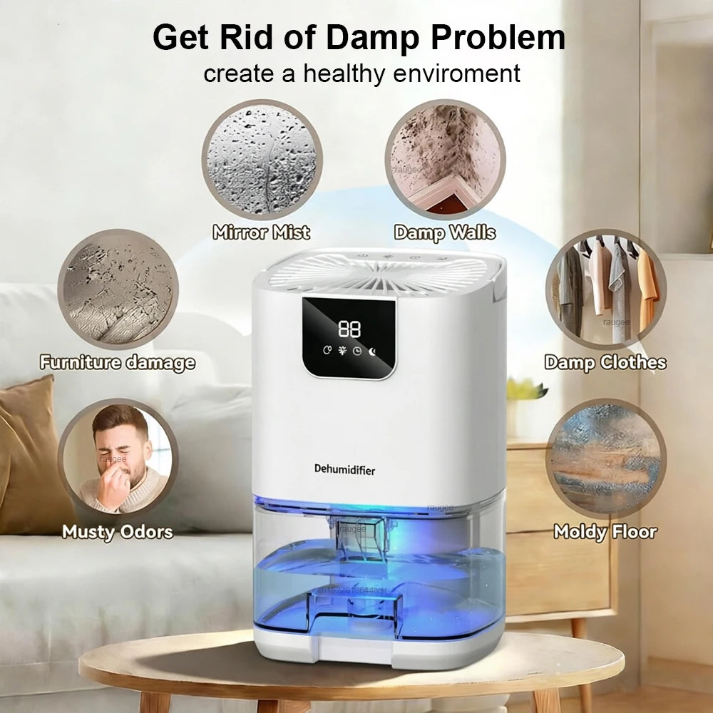 Dehumidifier Dryer Portable Moisture Absorbers Timer Night Light