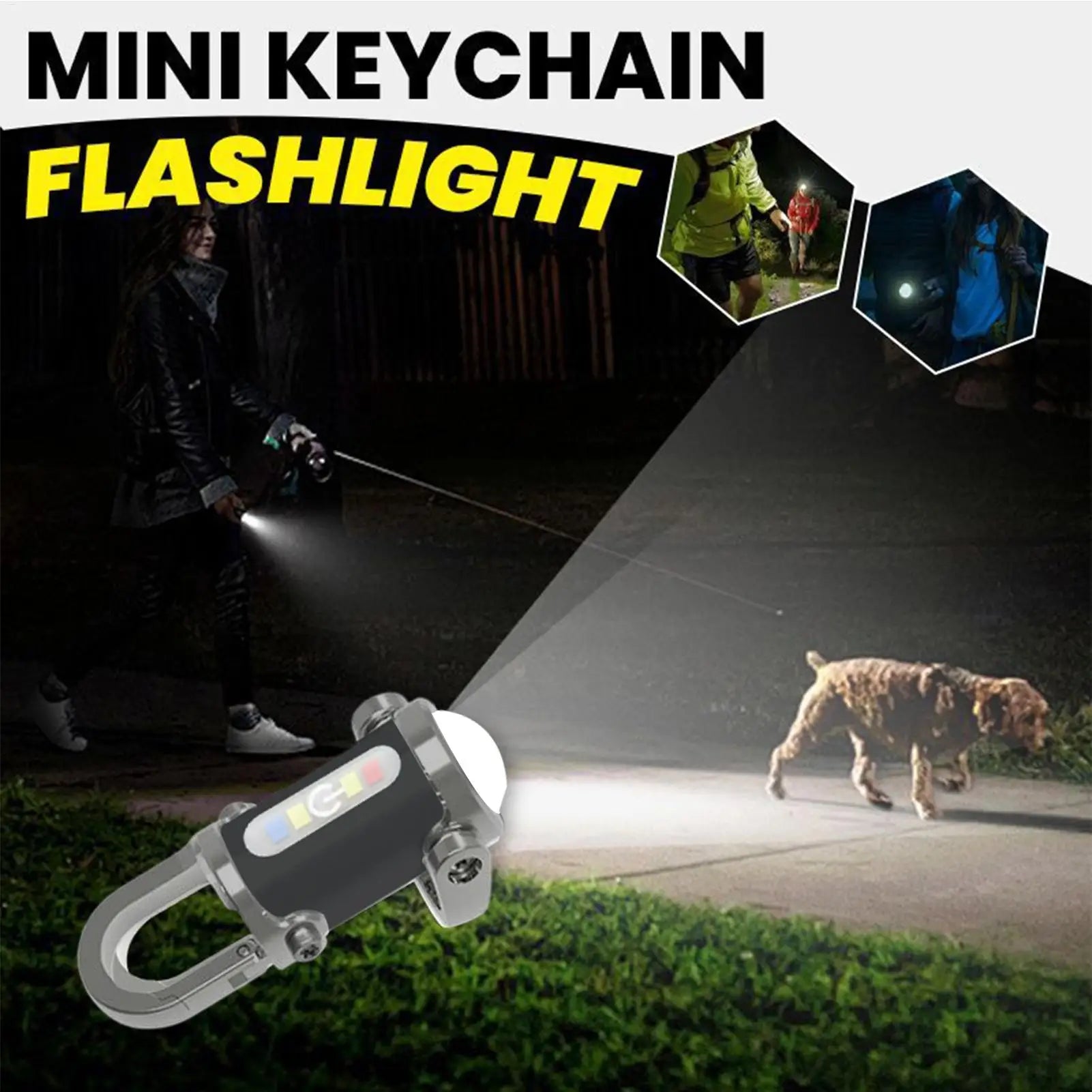 Rechargeable Keychain Flashlight Mini LED Torch Bright Portable
