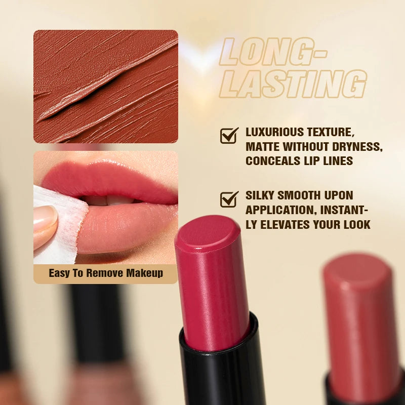 6-Pack Velvet Lip Gloss Long-lasting Rendering Non-stick Matte Zpaxo
