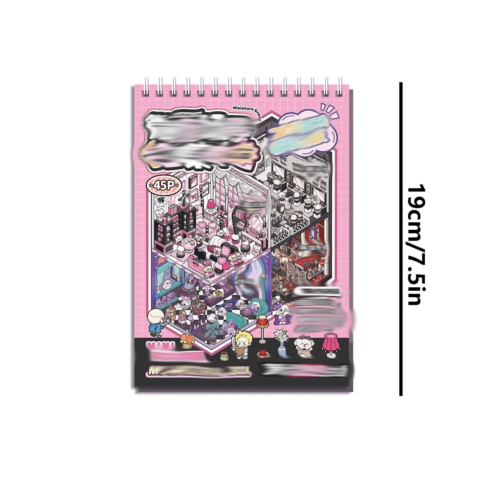 20 scene cards + 25 stickers miniature scene collection set for planning, diary and scrapbooking, micro horror scene Zpaxo