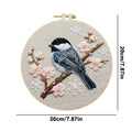 DIY Stamped Embroidery Hoop Birds Flowers Starter 30x30cm Beginners