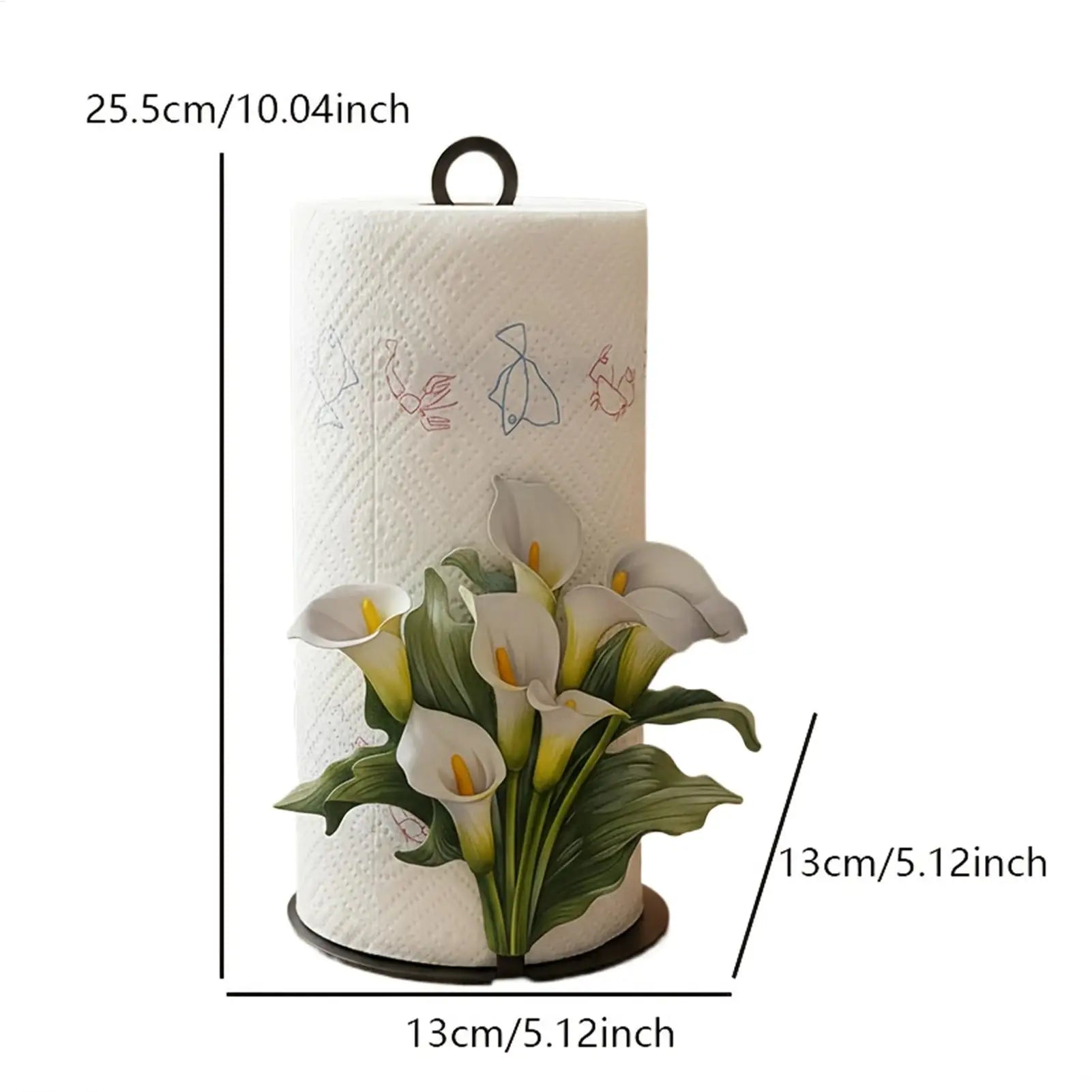 Paper Towel Holder Counter Tissue Roll Storage Rack Kitchen 2D Flower