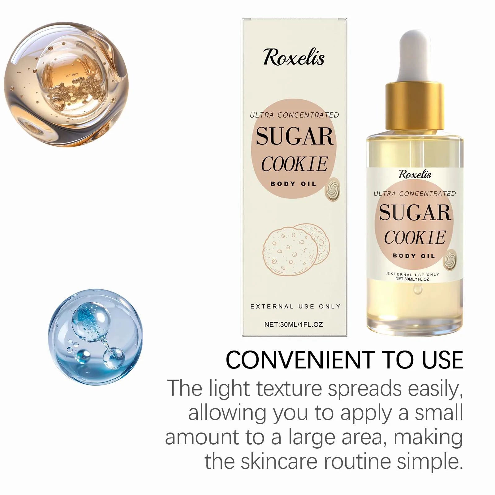 Hoygi Sugar Cookie Body Oil – Moisturizing Fragrance Oil 30ml Fragrance Body Oil Zpaxo