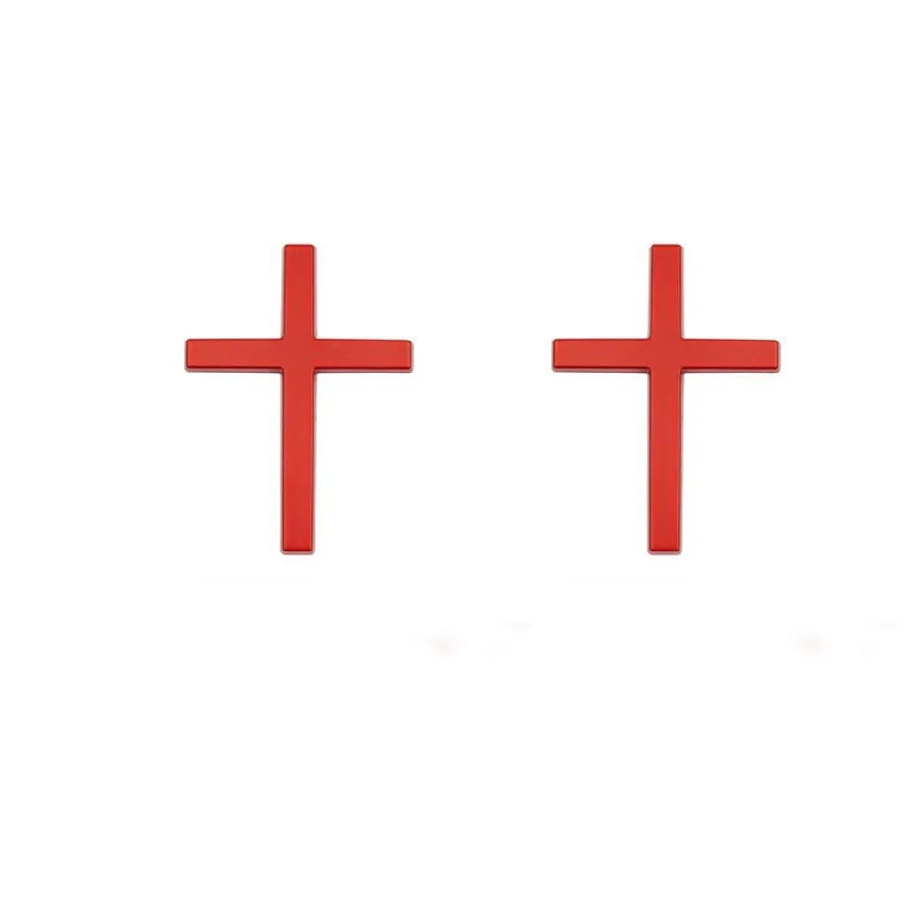 3D Stereo Cross Badge Stickers Metal Material Design Car Sticker Zpaxo Red