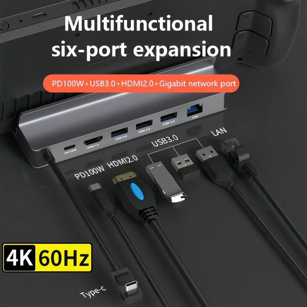 1 Docking Station Steam Deck Rog Ally Stand Accessories USB 3 0 HDMI Zpaxo Default Title