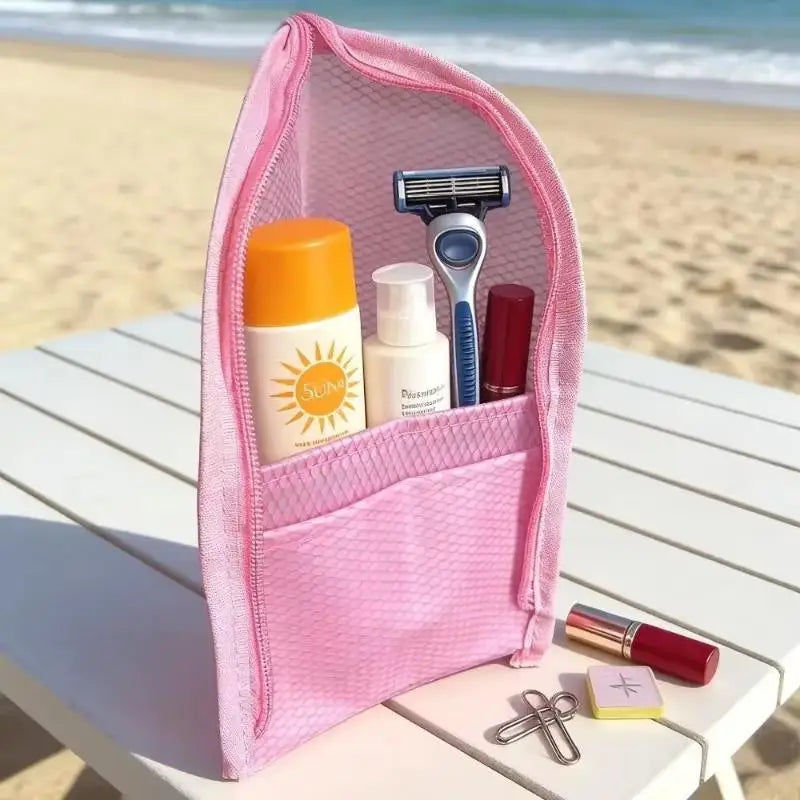 CMLarge Capacity PVC Cosmetic Bag Waterproof Space Saving Toothbrush Zpaxo one size Pink