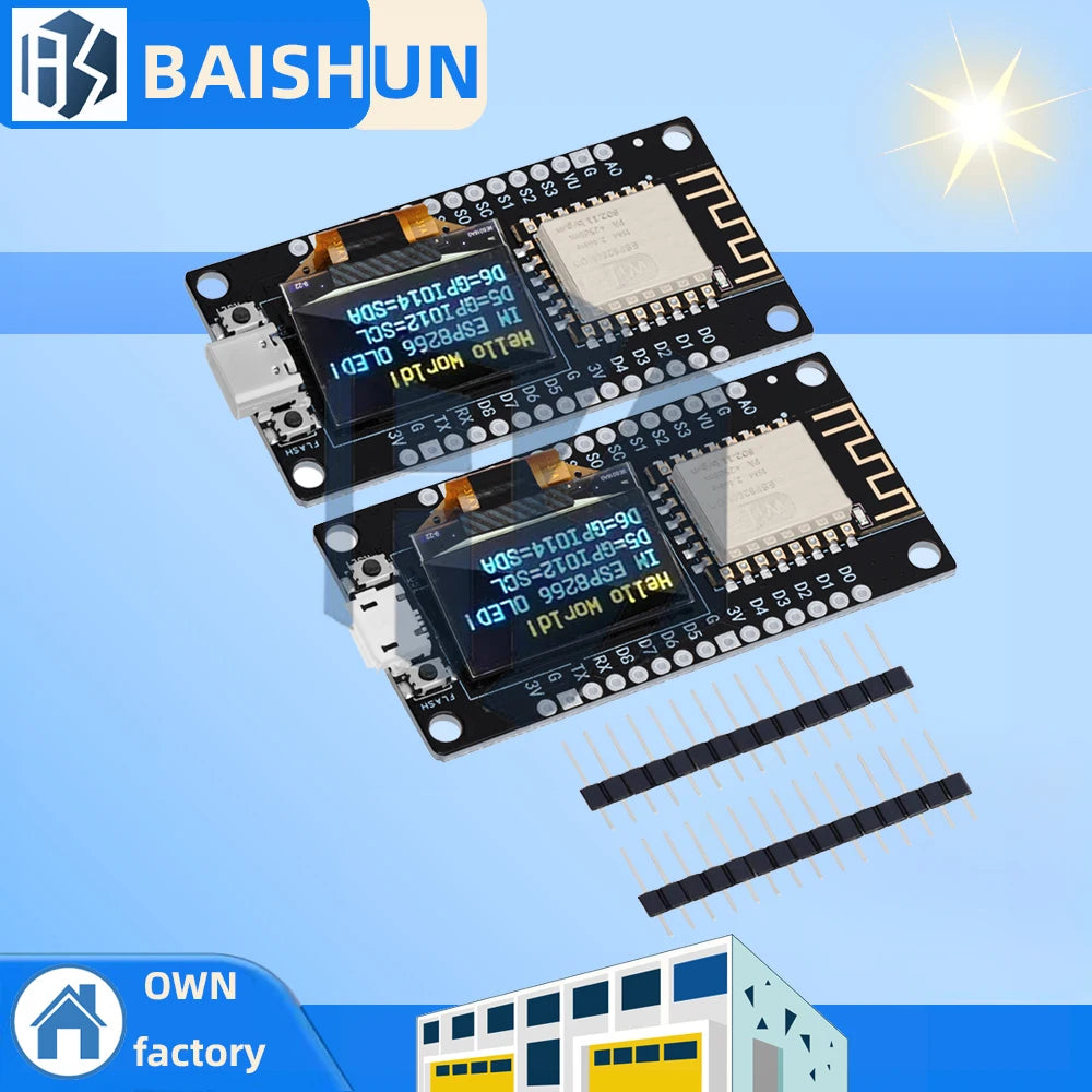 NodeMCU ESP8266 Development Board with 0.96 Inch OLED Display - CH340G ESP-12F WiFi Module, Type-C USB Compatible for Arduino Zpaxo