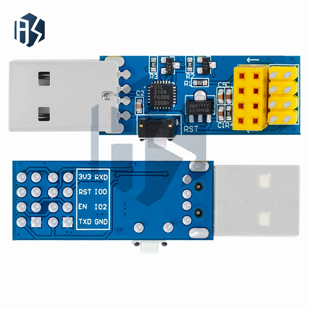 ESP-01/ESP-01S ESP8266 WiFi Development Board – CP2104 USB-to-TTL Auto-Flasher with One-Click Firmware Upload (No Manual Reset) Zpaxo