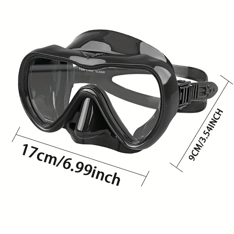 Adult Snorkel Mask, HD Tempered Glass Lens, Liquid Silicone Skirt,Large Frame Waterproof for Beach Swimming Snorkeling Equipment Zpaxo