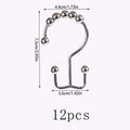Shower Curtain Hooks Double Sided Bathroom Curtain Metal Hooks Rings for Bathroom Shower Rod Curtains Zpaxo 12Pcs
