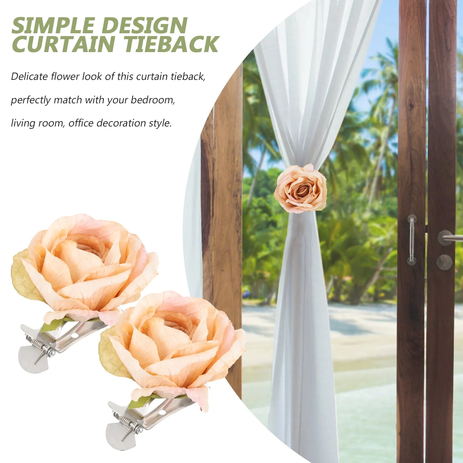 Flower Curtain Tieback Clips Strong Holding Clamp Gauze Sheer
