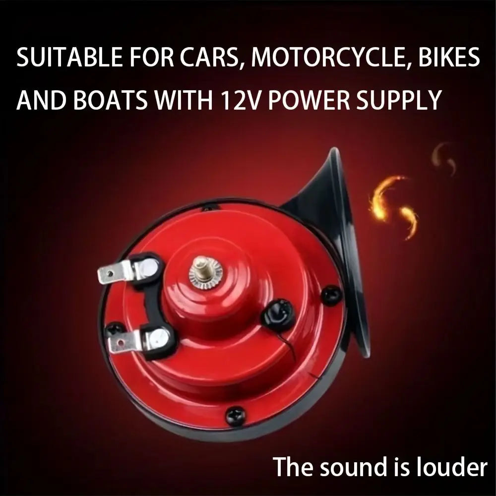 12V 24V Loud Car Horn 300DB Waterproof Electric Snail Train Red Air Zpaxo