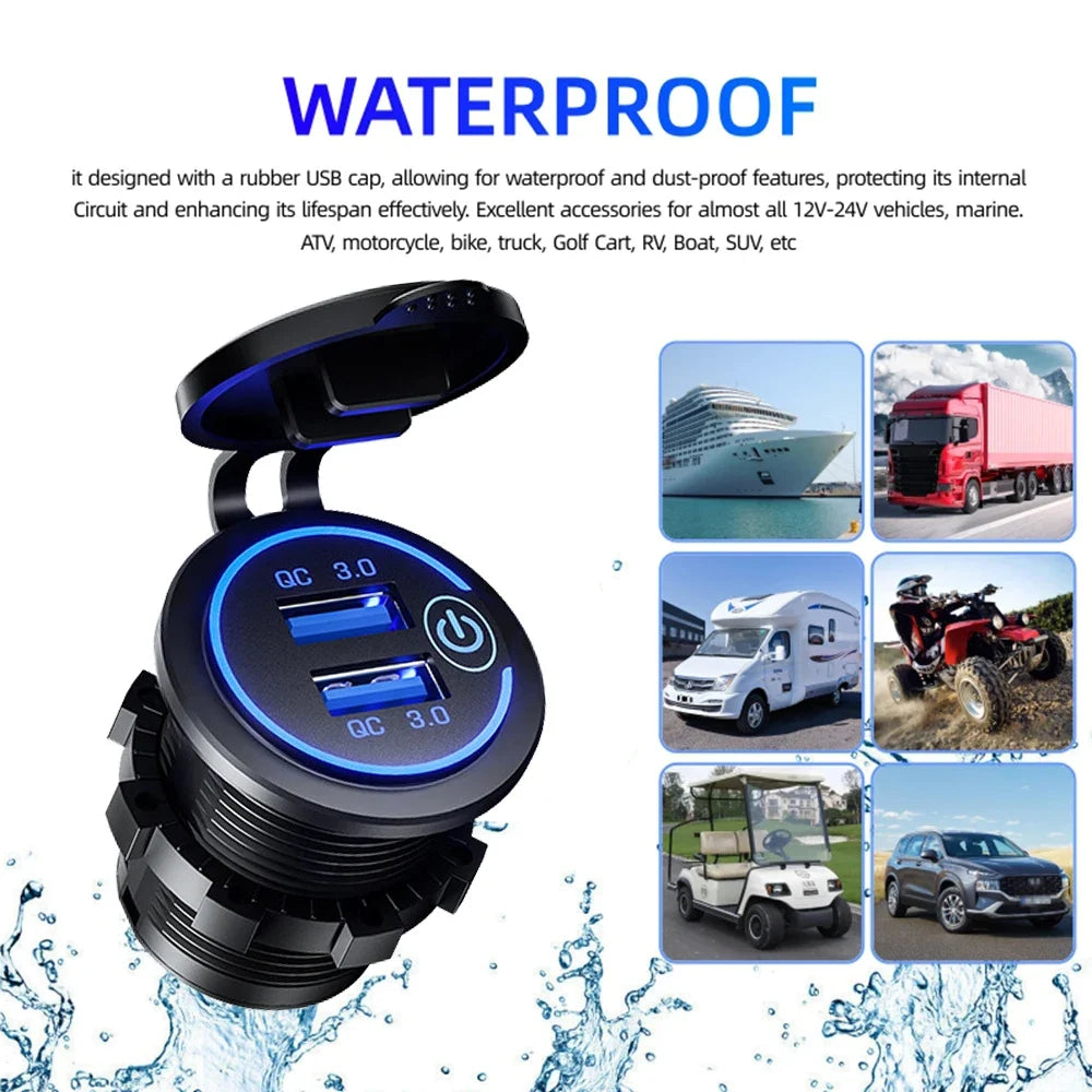 Quick Charge 3 0 Dual USB Fast Car Charger Socket Accessories Zpaxo