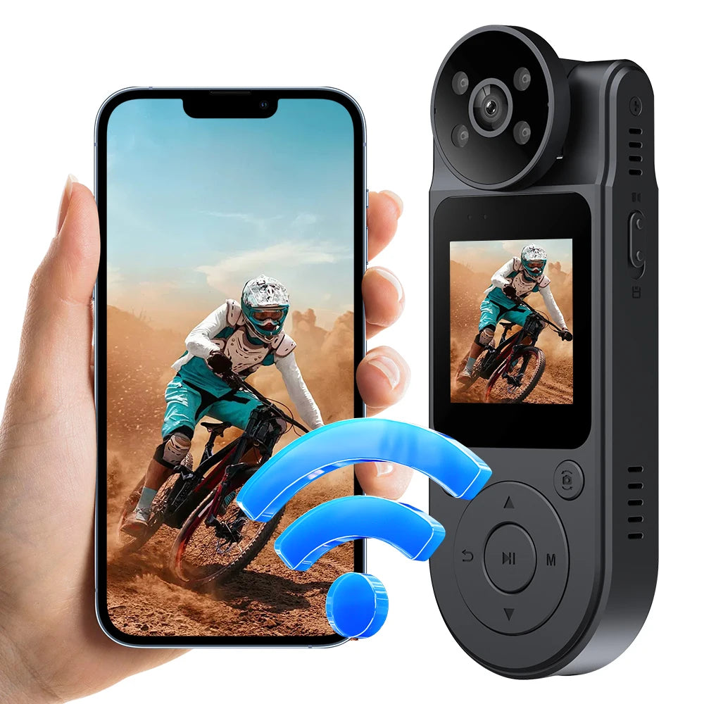 HD 1080P Mini Camera Bodycam 180° Adjustable Sports DV Camera Outdoor Law Enforcement Recorder Wifi Hotspot Night Vision Cam Zpaxo