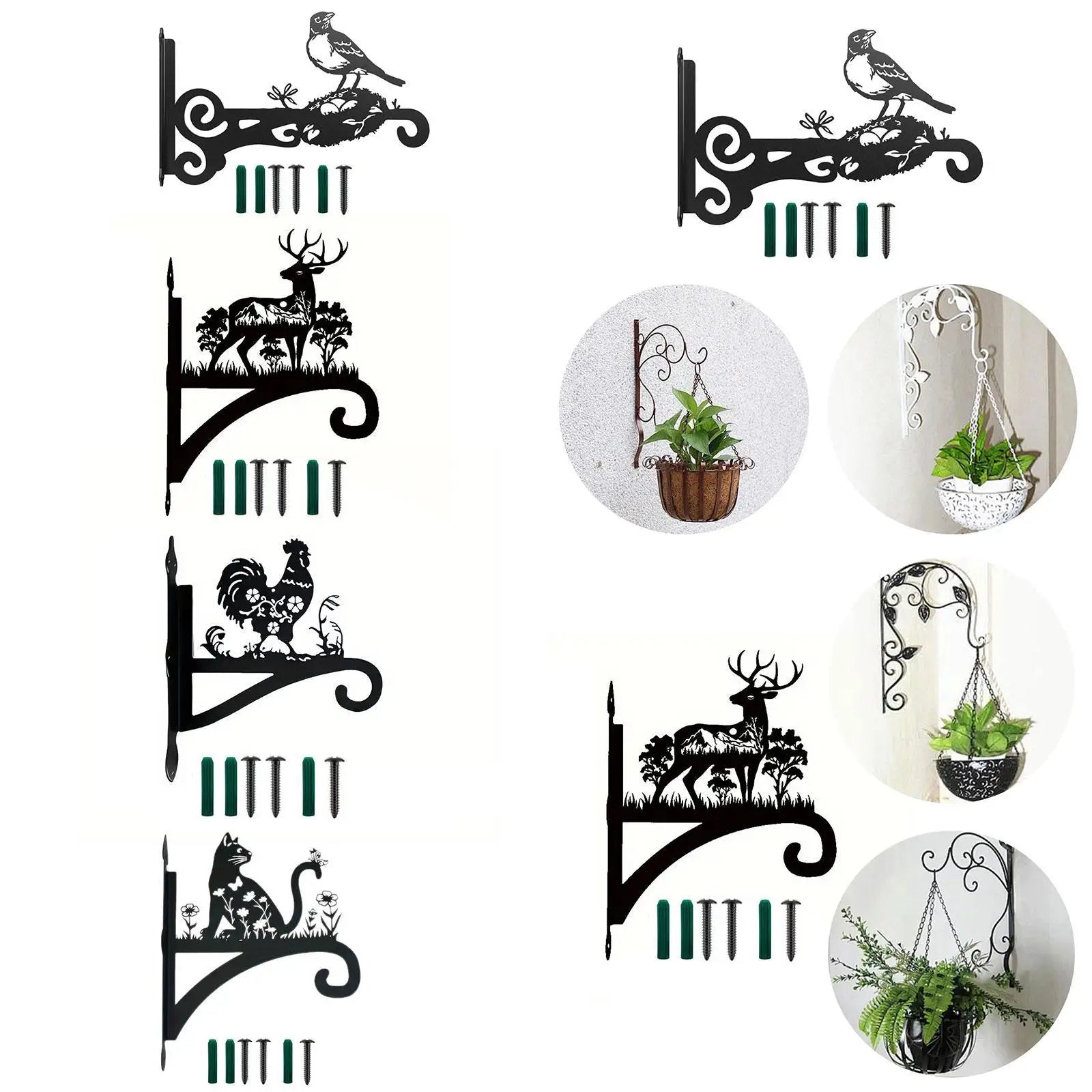 Heavy Duty Iron Wall Plant Bracket – Animal Silhouette Hanger Wall Plant Bracket Zpaxo