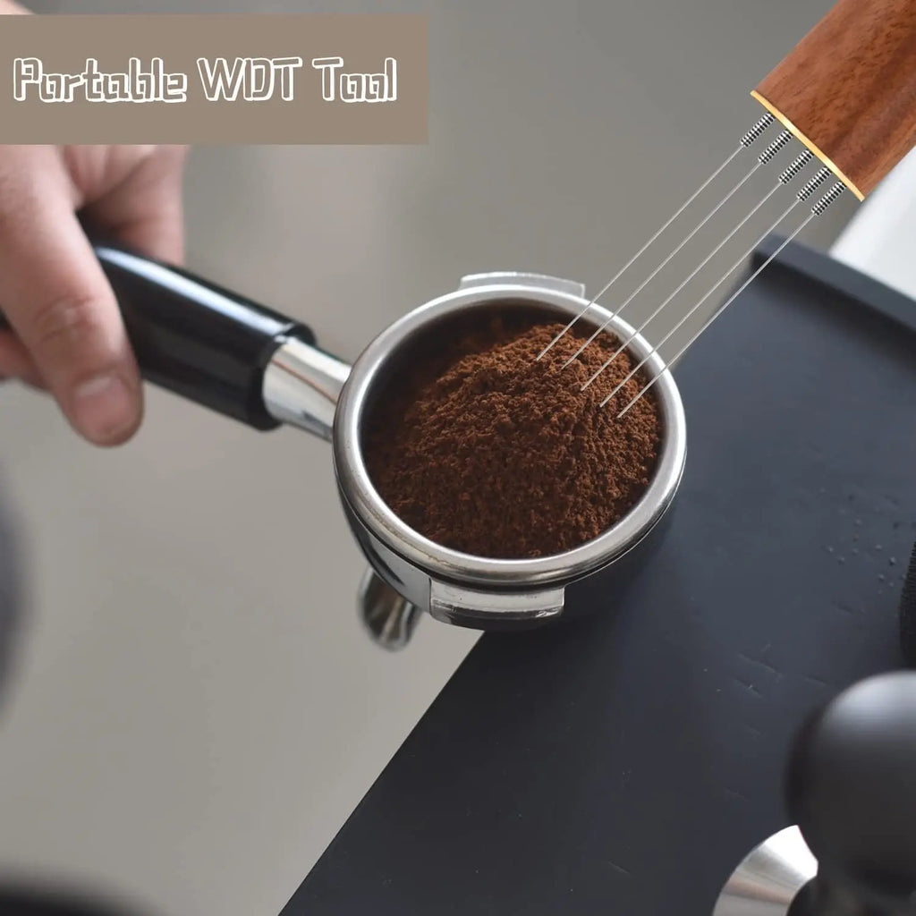 6-Needle Espresso Distribution Tool – WDT Wood Handle