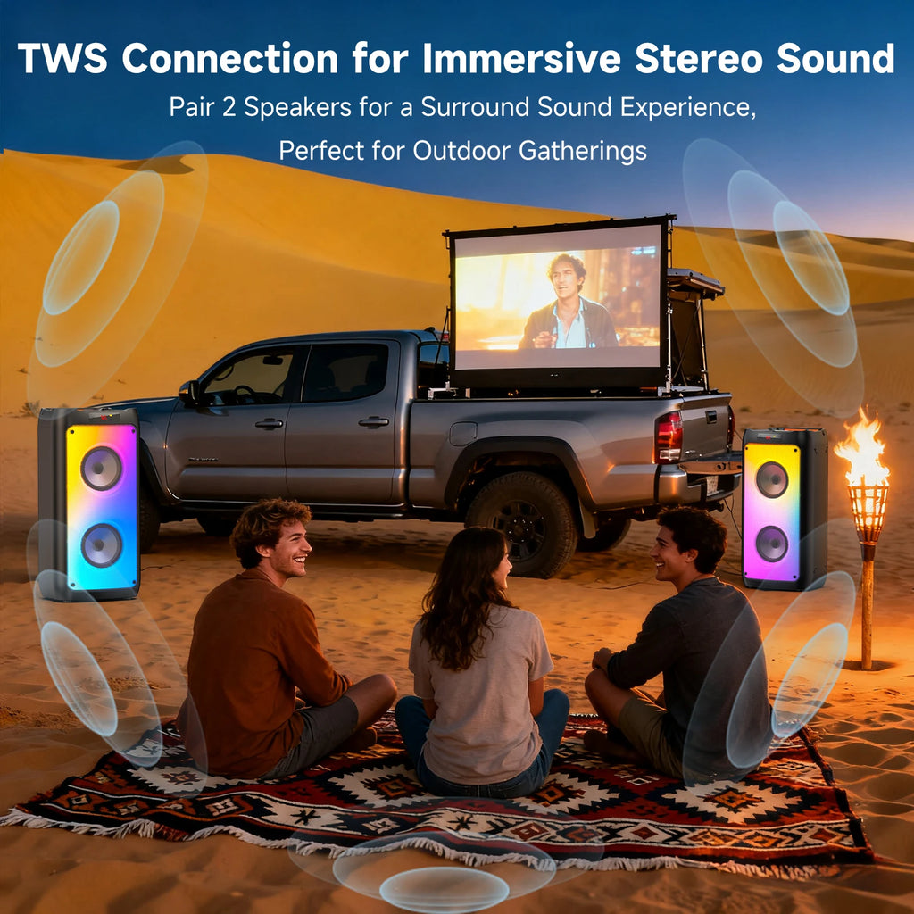 T10-TKaraoke Machine with2Wireless Microphones Portable Bluetooth