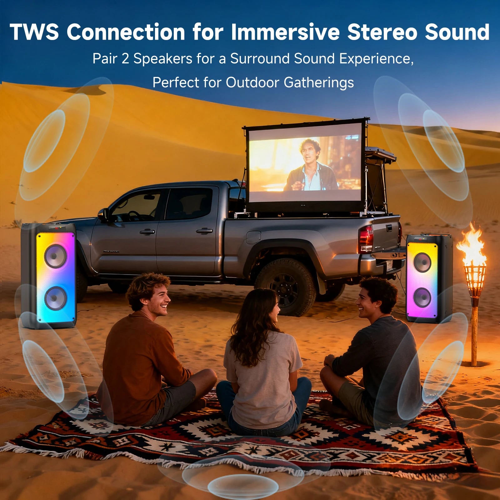 T10-TKaraoke Machine with2Wireless Microphones Portable Bluetooth
