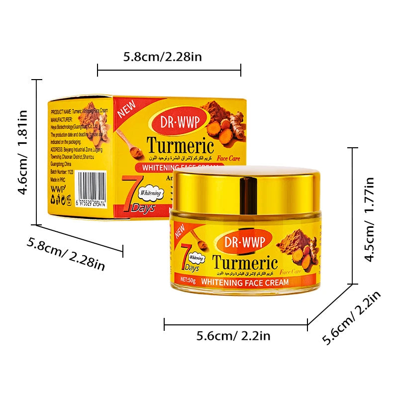 Revitalizing Facial Care Cream Lasting Moisturizing Face Cream Contain Aha Fruit Acids, Turmeric Hydration Firming Face Cream Zpaxo Turmeric 50g