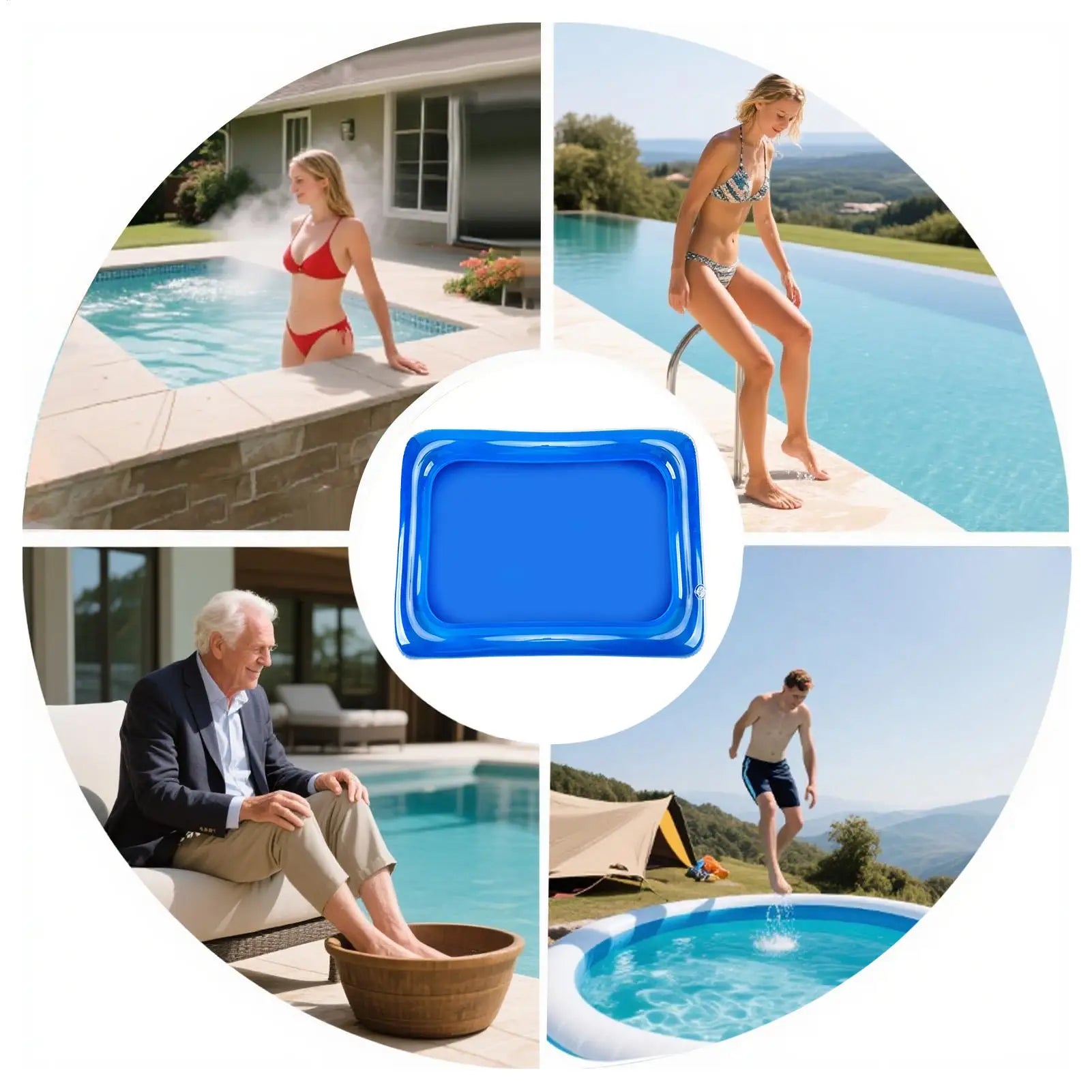 Portable Inflatable Foot Basin Convenient Foot Soaking Bath Tub For Pool Entrance Ladder Inflatable Basin Foot Soaking Tub Zpaxo