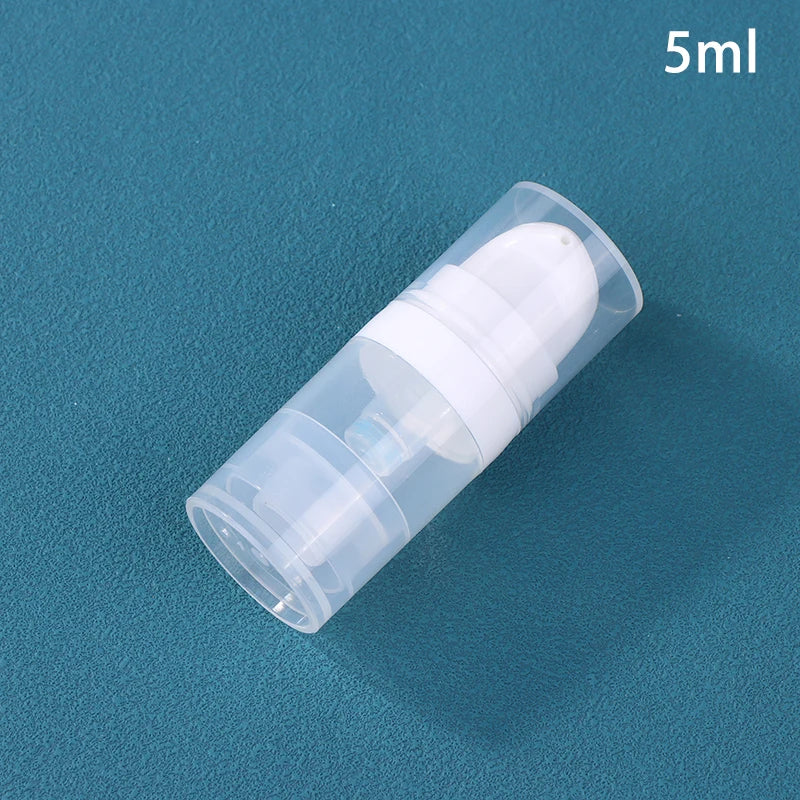 ▶5-50ml Mini Portable Vacuum Press Type Bottle Refillable Makeup Cosmetics For Cream Gel Moisturizers Liquid Lotion Bottles Zpaxo 5ml -Transparent