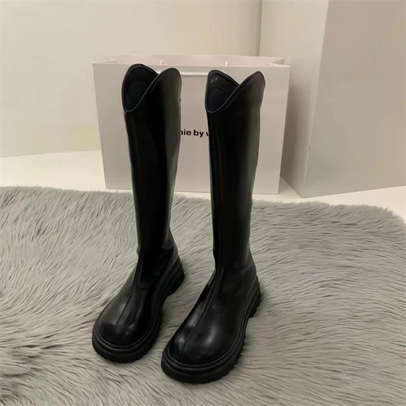 2023 Slim Woman Boots Fashion Women Knee-high Heel Women's Shoes Zpaxo