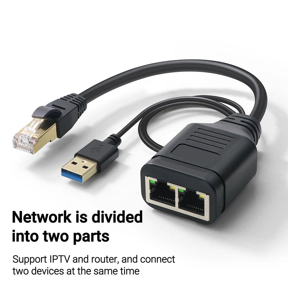 RJ45 Female Splitter Double Connector Adapter Ports Coupler For Laptop Docking Stations 1 To 2 Ways LAN Ethernet Network Cable Zpaxo
