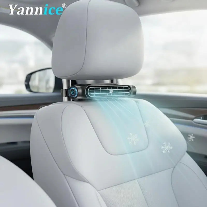 USB Car Headrest Fan – 3-Speed Quiet Rear Seat Cooling Fan