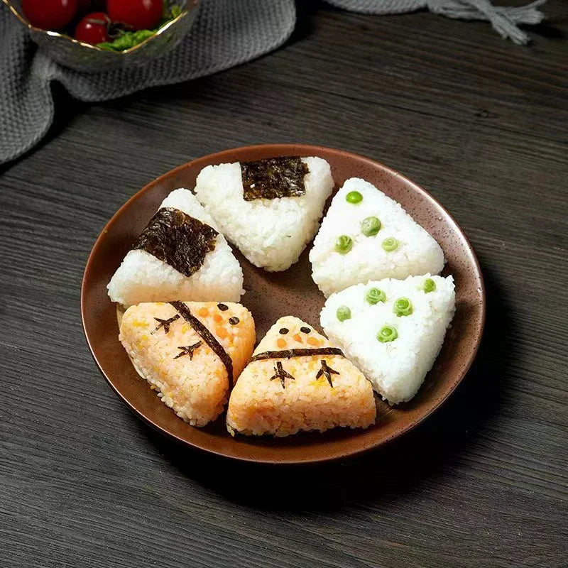 For Kids Sushi Making Kit 6 In 1 Trilater Form For Rice Ball Sushi Mould Sushi Bento Box Kitchen Party Supply Mold Zpaxo