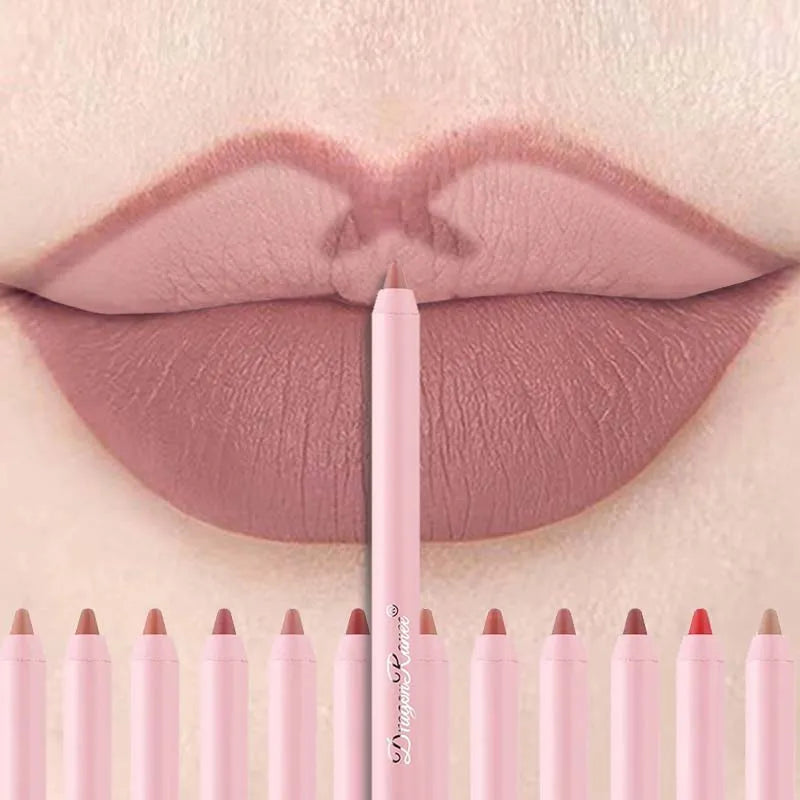 12 Colors Matte Lip Liner Pencil Waterproof Plumping Stain Lipstick