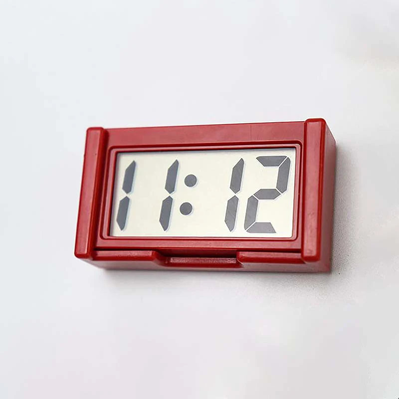 Mini Battery Powered Digital Desk Clock Time Date 12-hour Display Table Clock Wall-mounted LCD Clock With AG10 Battery Zpaxo Red