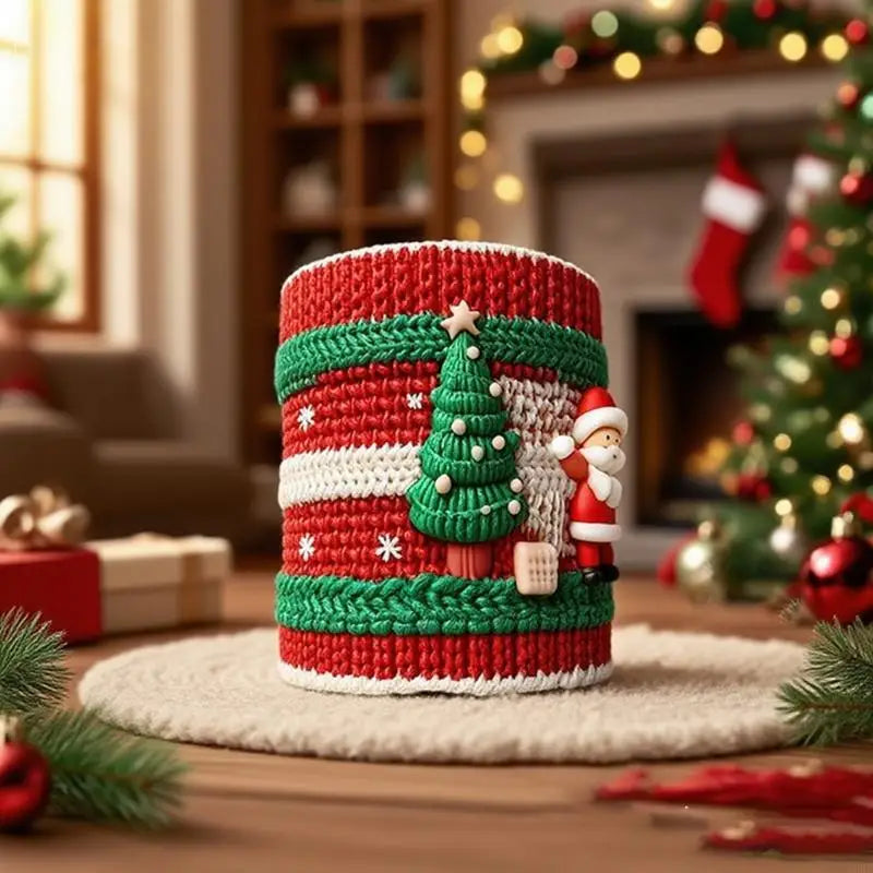 Santa Embossed Cylinder Silicone Mould Making Soap Chocolate Holiday