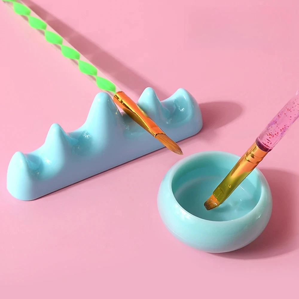 1set Professional Nail Brush Washing Equipment Acrylic Liquid Powder Container Nail Cup Nail Rrush Holder Manicure Tools Zpaxo