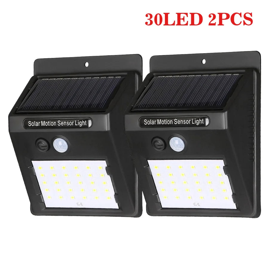 Solar LED Outdoor Light Garden Street Waterproof Human Sensing Home Zpaxo 30LED 2PCS