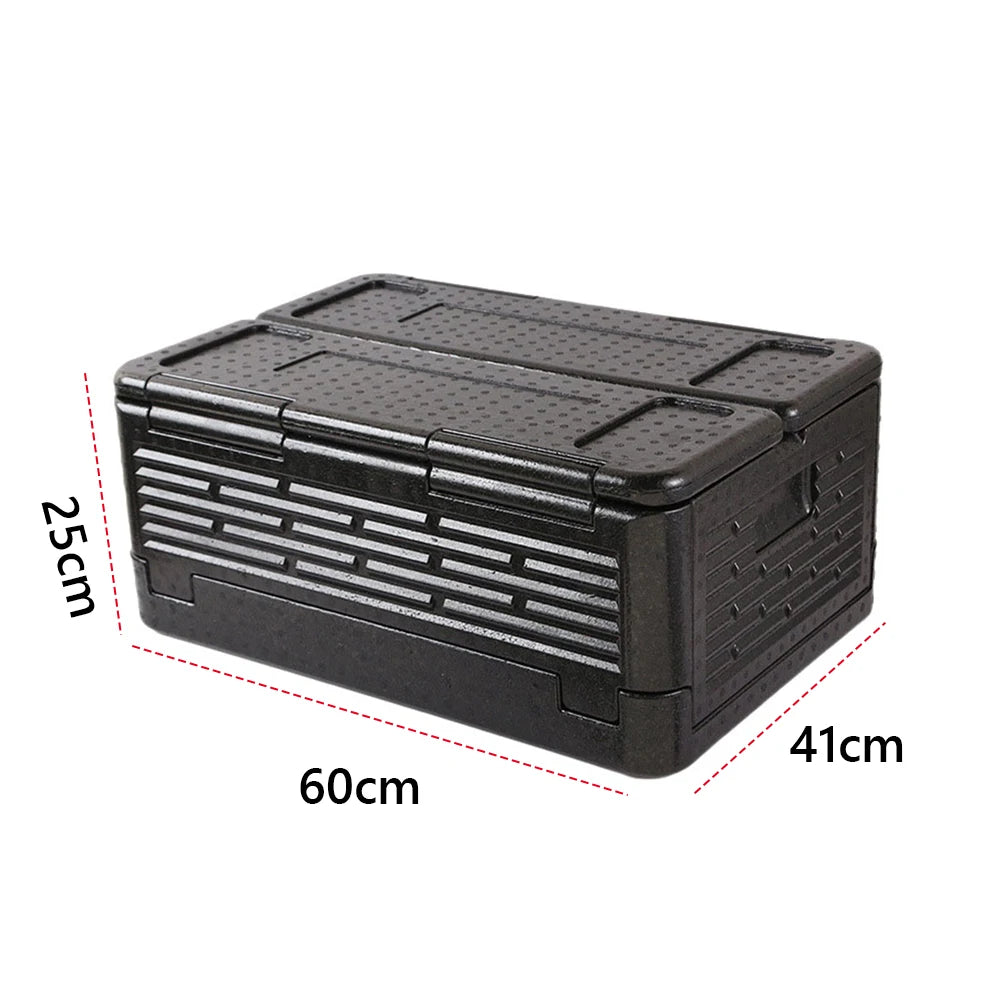 Insulated Food Carrier Box EPP Large Capacity Foldable Thermal Zpaxo black