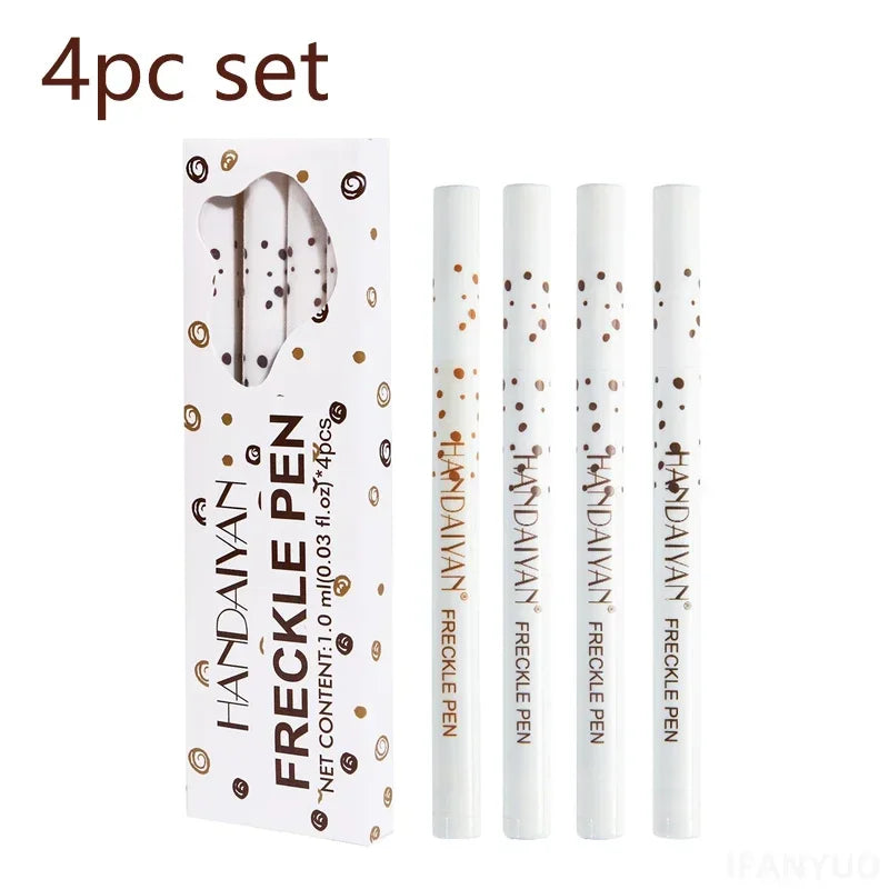 4PC Natural Freckle Pencil Dot Spot Pen Create Effortless Sunkissed Makeup Long Lasting Waterproof Soft Brown Freckle Makeup Pen Zpaxo 4pc