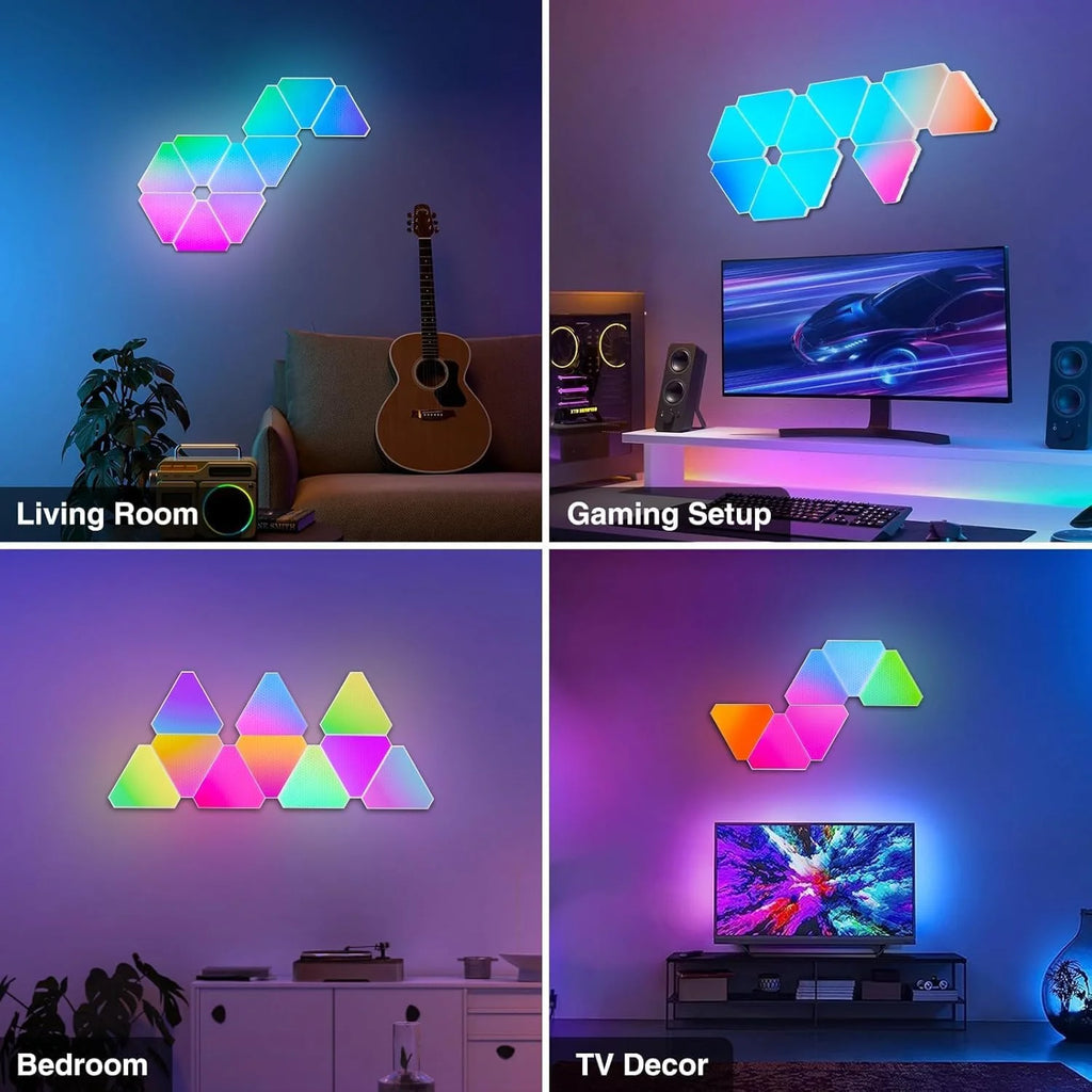 Smart Triangle Night Light For Wall Gaming Room Lights Decor WIFI LED Wall Light Music Sync For Gaming Setup Zpaxo