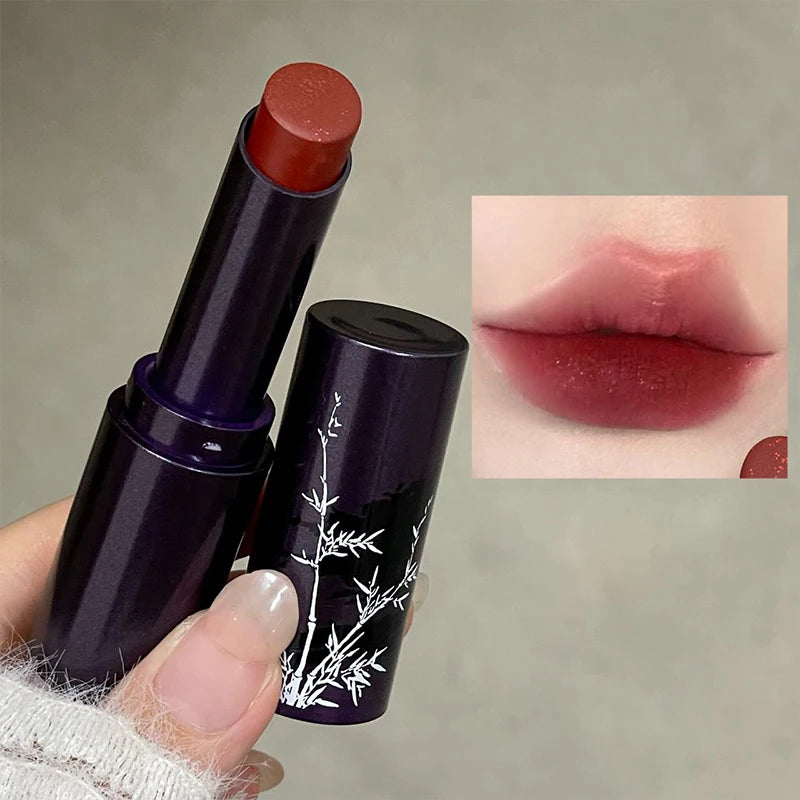 6-color Matte Velvet Lipstick Smooth Waterproof Lasting Lip Stick Solid Lip Gloss Sexy Dark Red Fine Glitter Lip Glaze Makeup Zpaxo