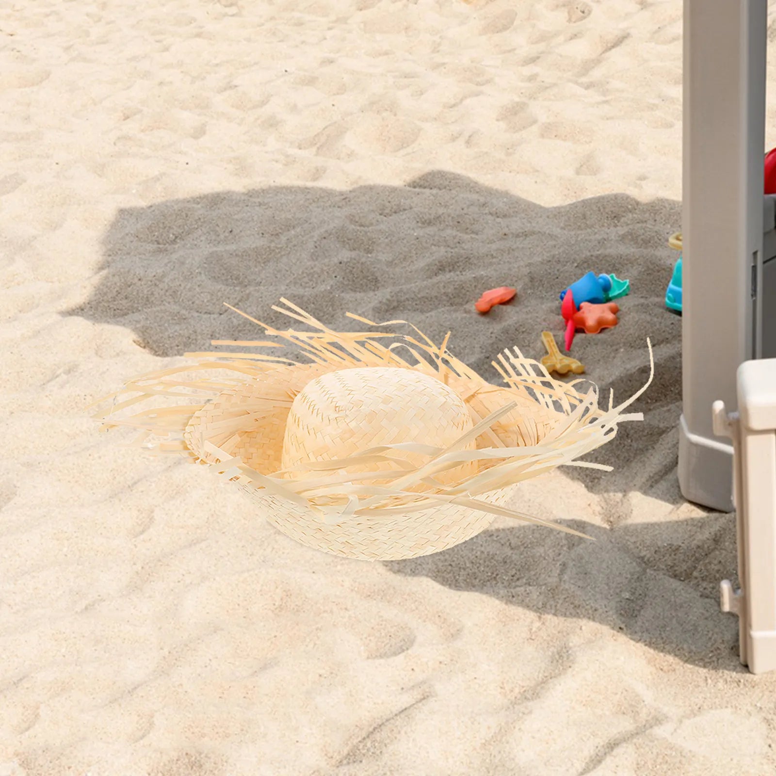 Hawaiian Straw Hat Wide Brim Chicken Nest Party Props Bucket Sun