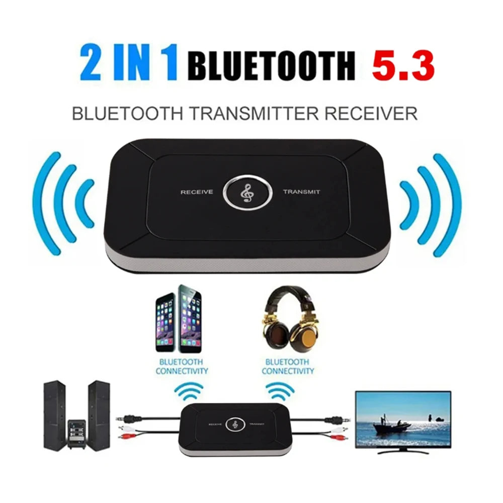 AUX 3.5mm Hifi Wireless Audio 2 in 1 Bluetooth-Compatible 5.0 Transmitter Receiver A2DP Audio Adapter Portable Audio Player Zpaxo