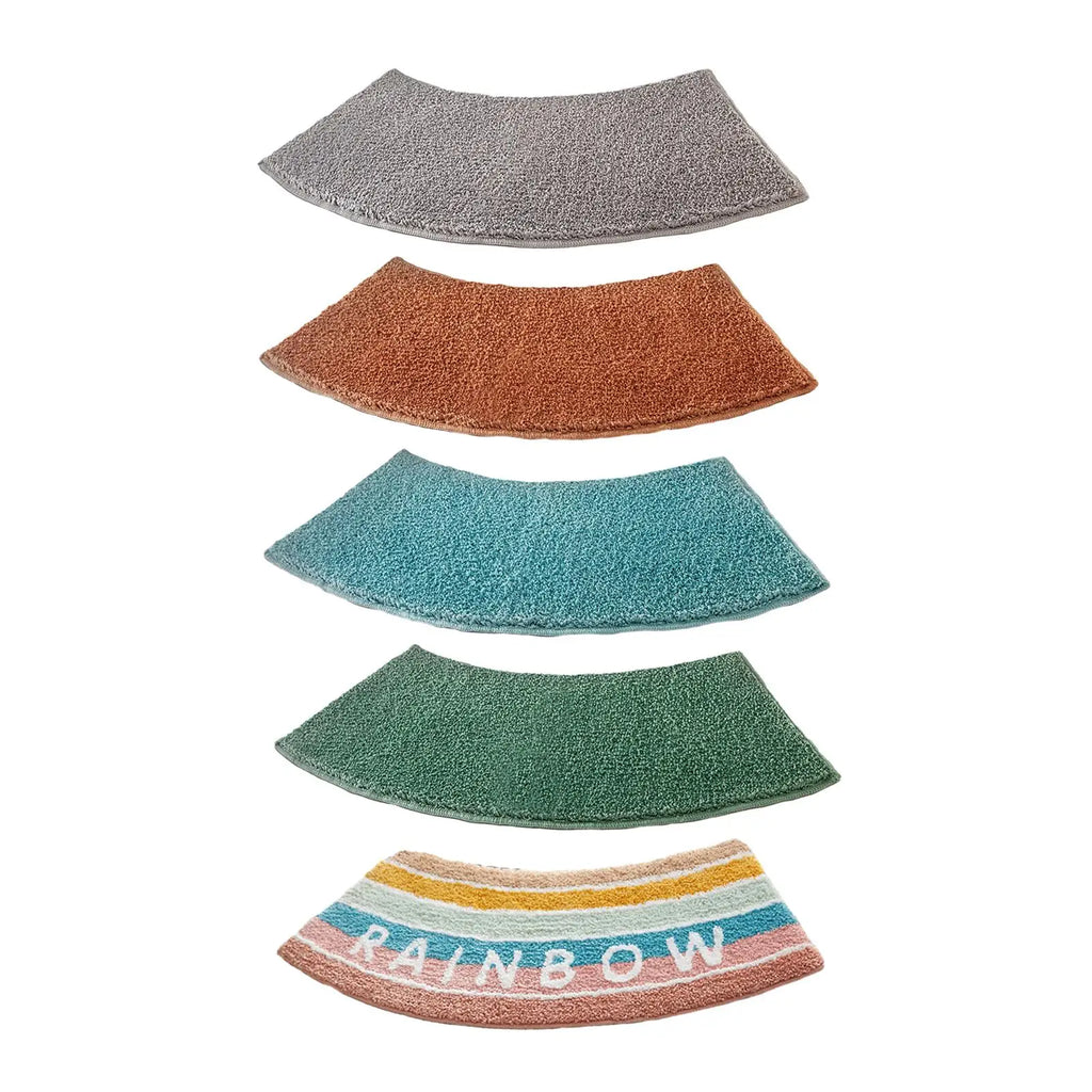 Bath Rug Plush Bathroom Carpet Toilet Rug Shower Bath Mat Curved Bath Mat for Bathroom Shower Living Room Laundry Room Tub Zpaxo