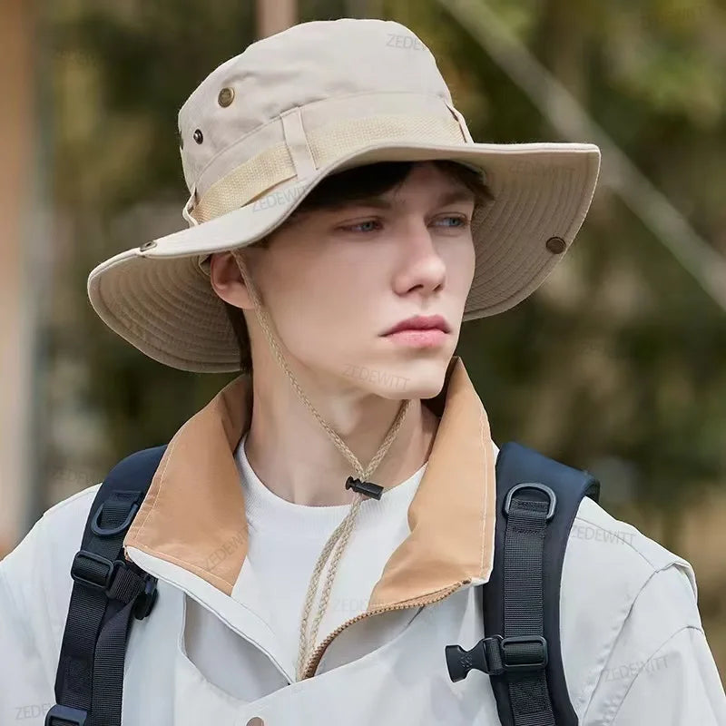 Wide Brim Sun Hat UPF 50+ | Fishing Hiking Cap Men Women