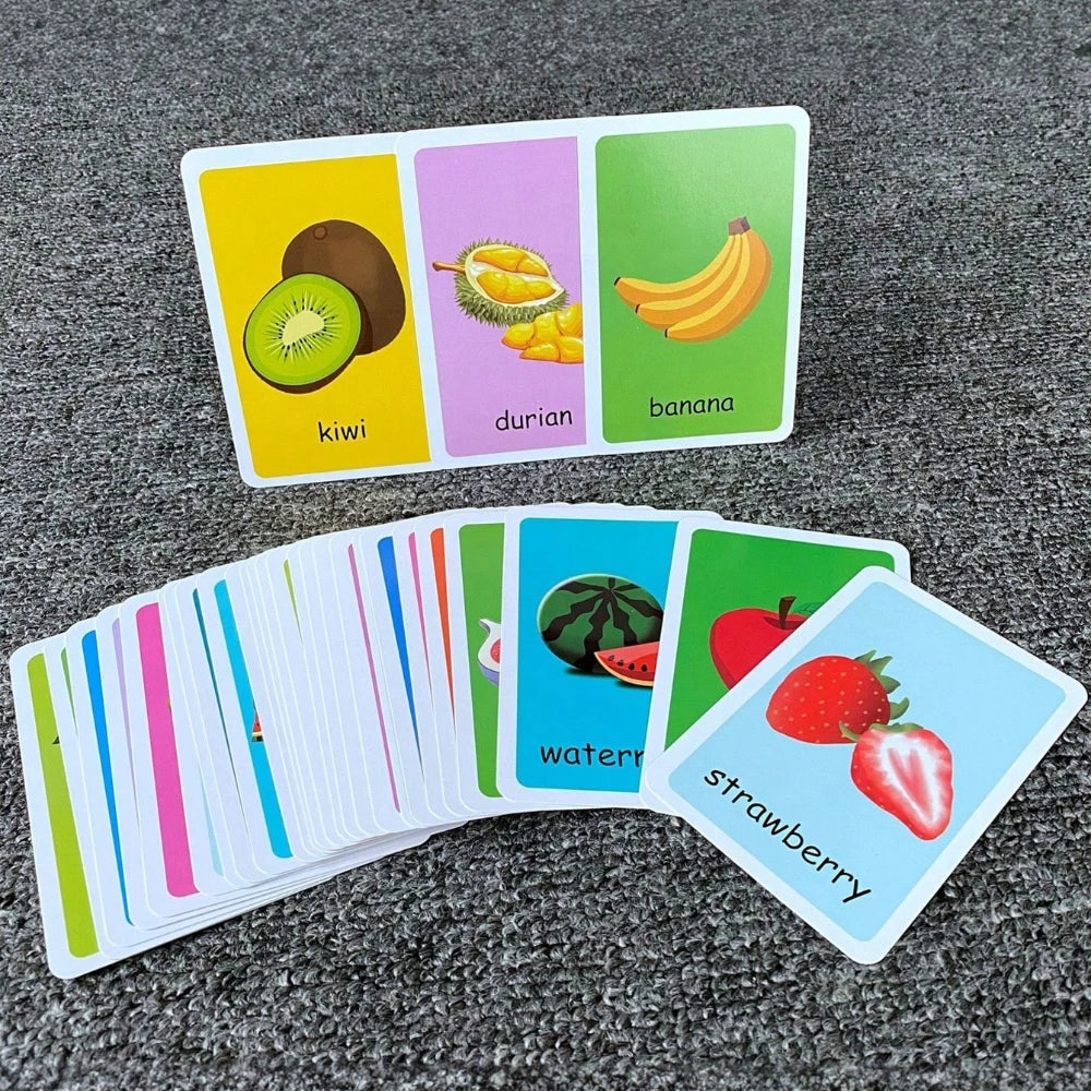 Children's Cognitive Cards Body Parts Animal Fruits Double-sided
