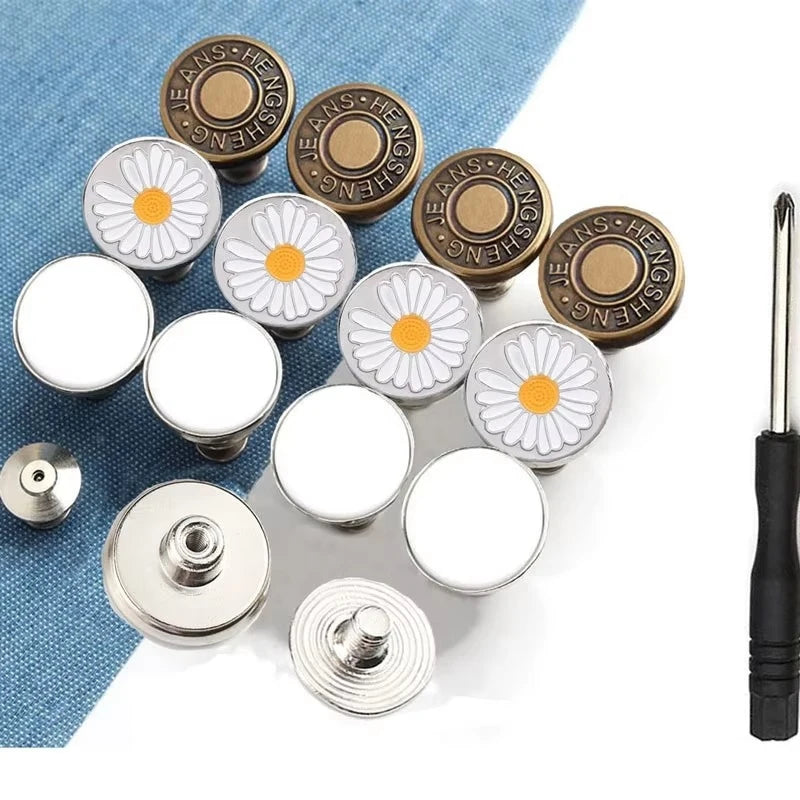 No-Sew Metal Snap Jeans Button Replacement Kit – 10/20/30 Pcs