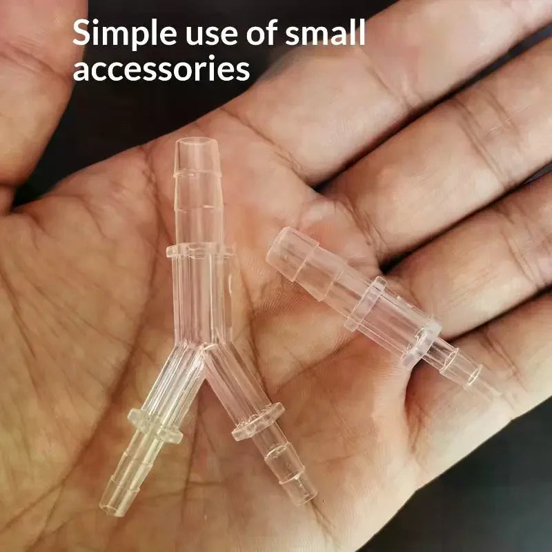 Y-shaped Reducing Fish Tank Aerator Pump Acrylic Adapter Transparent Zpaxo