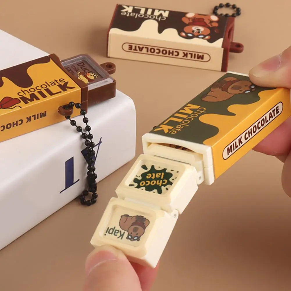 Chocolate Bar Fidget Toy Keychain – Sensory Stress Relief Fidget Sensory Toy Zpaxo
