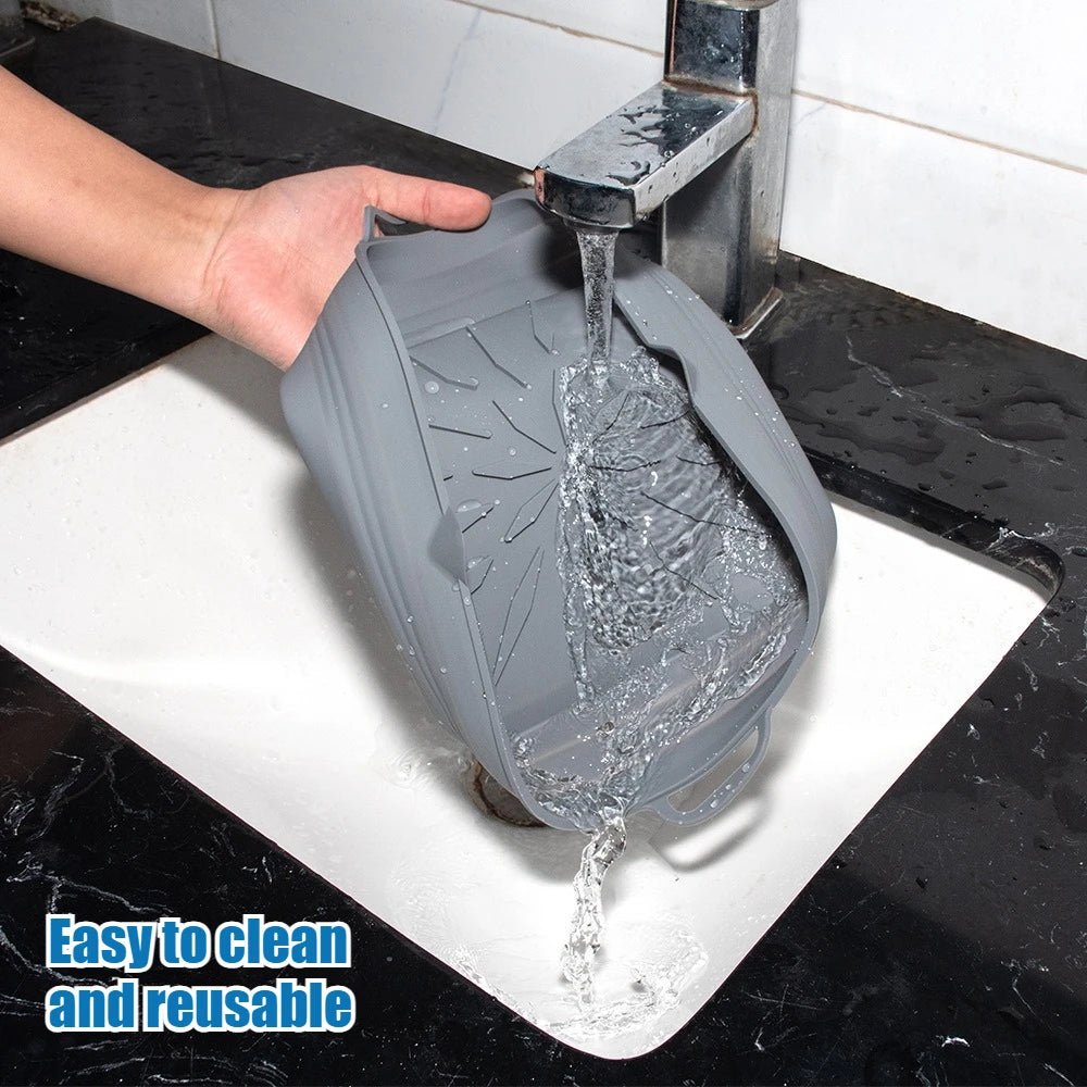 Silicone Air Fryers Liner Oven Baking Tray Square Oven Baking Tray Basket Reusable Liner Pizza Basket Mat Insert Dish Pan Zpaxo