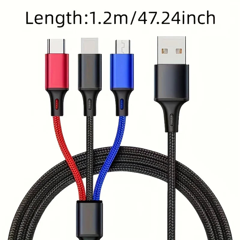 1 USB Fast Charging Cable C Micro IOS Multi Charger Iphone Huawei Zpaxo MULTI