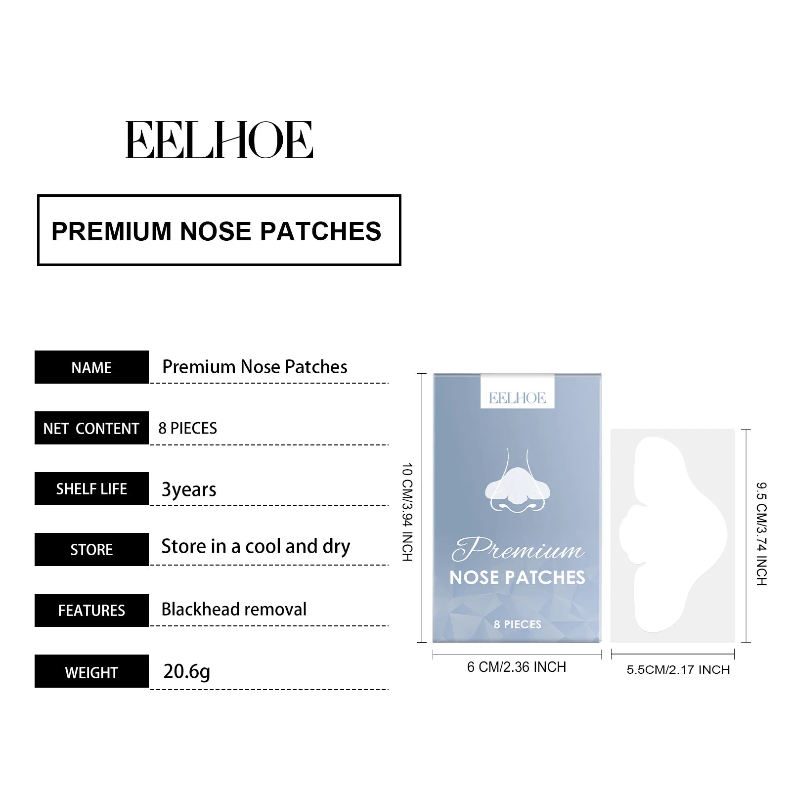 EELHOE Blackhead Remover Nose Strips – Pore Cleansing Strips Blackhead Nose Strips Zpaxo Premium